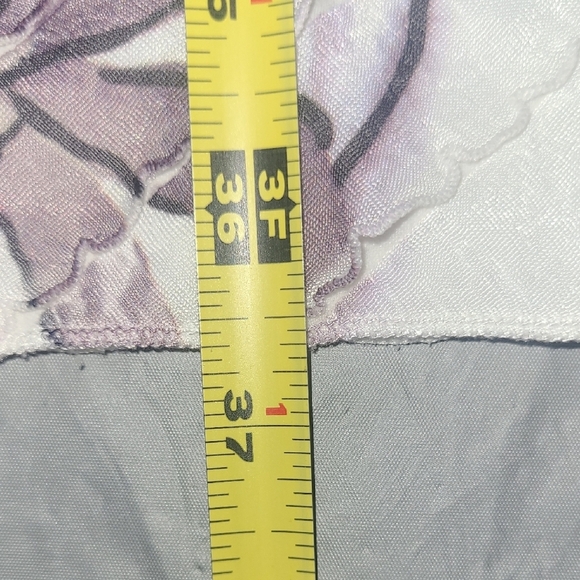 Christopher & Banks Sleeveless Midi Dress Watercolor Purple Pink Floral Ruffle - Picture 3 of 9